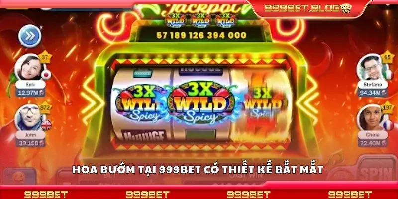 Hoa bướm tại 999Bet có thiết kế bắt mắt và cơ hội thắng lớn